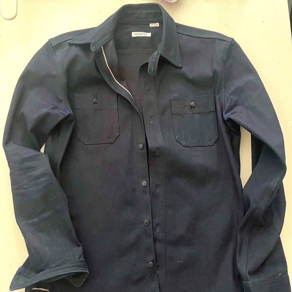 Gustin Cone denim deadstock bluexblack indigo workshirt (size M slim fit)